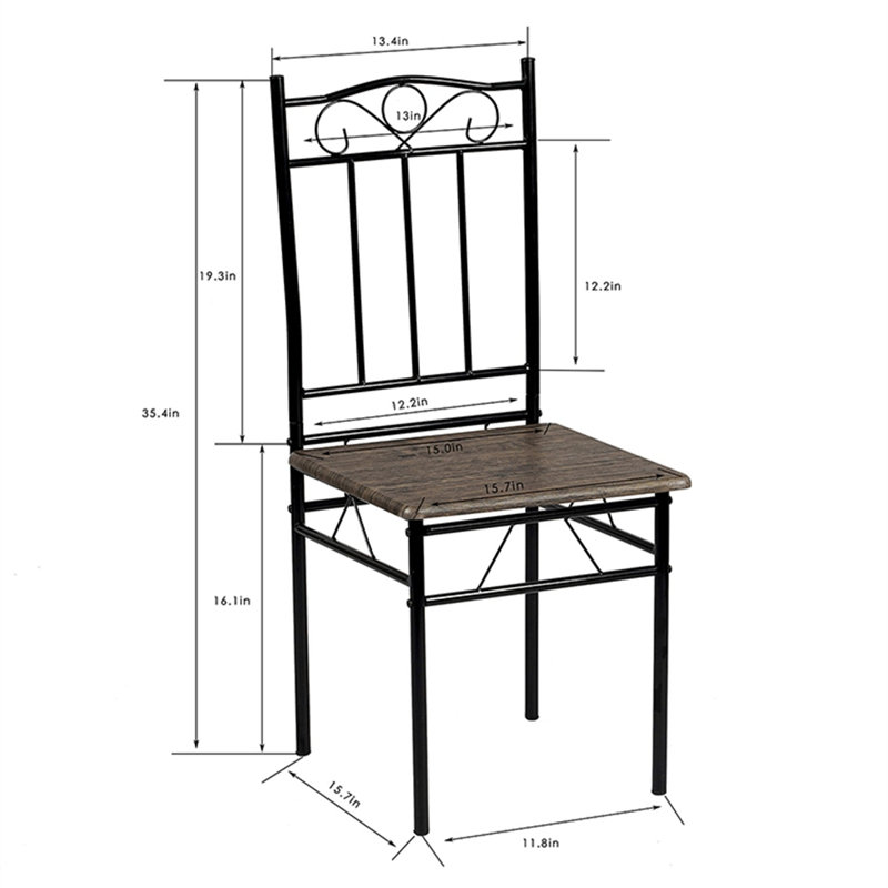 Ensemble repas pour quatre personnes, Noyer, Noyer