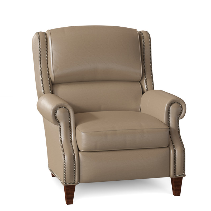 Huss Recliner, Manual, Cobblestone, Empyrean Tweed Genuine Leather