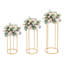 3 pièces de supports de fleurs de mariage cylindriques en acier