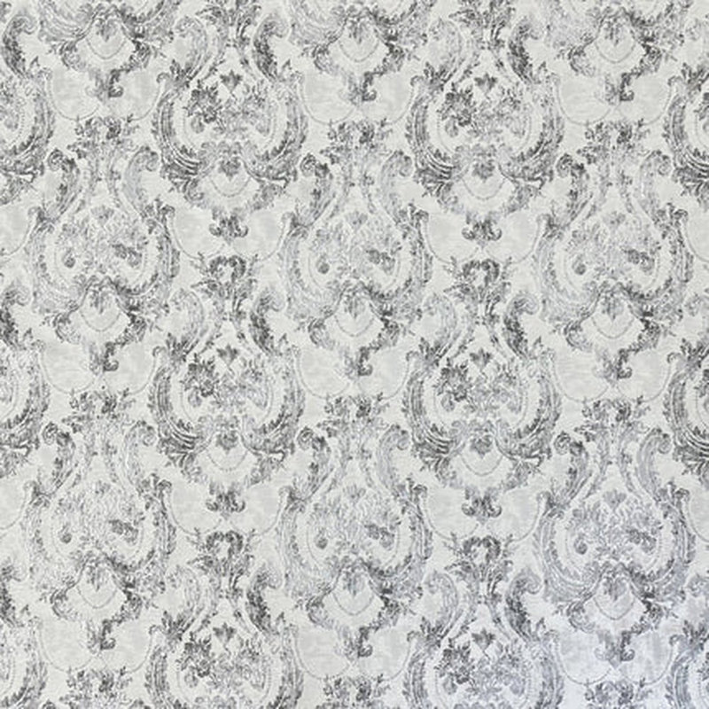 Textured Damask Faux Silk | Zalara Fabric_ZALARA, Silver
