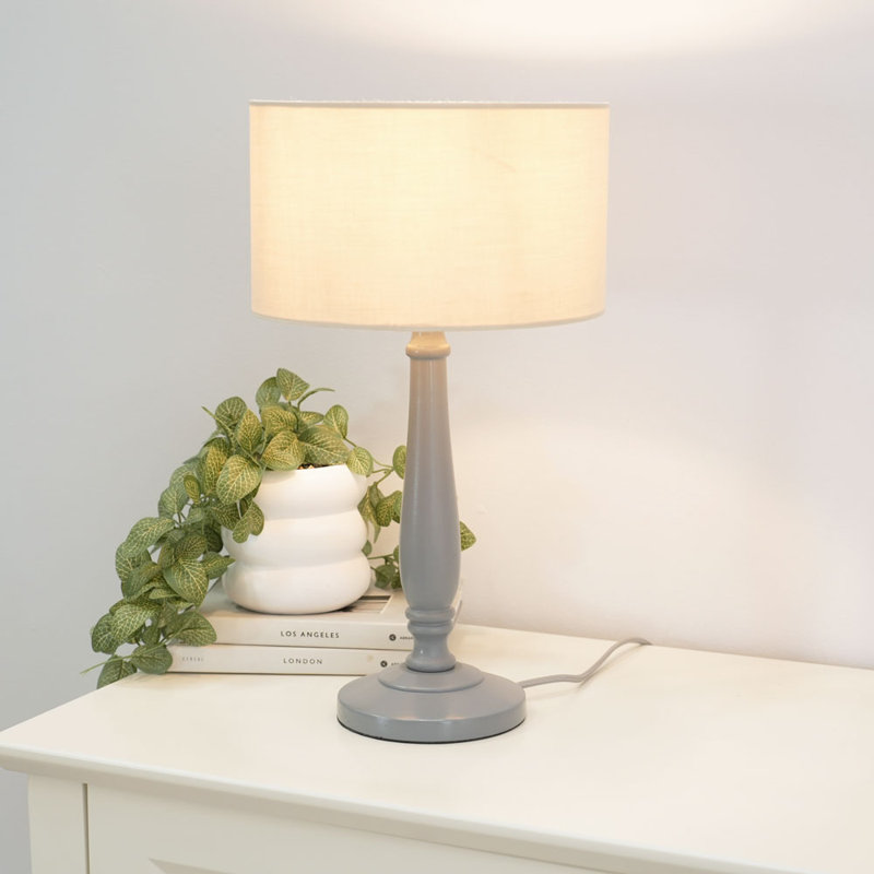 Annum Wood Table Lamp, No, Grey, Natural