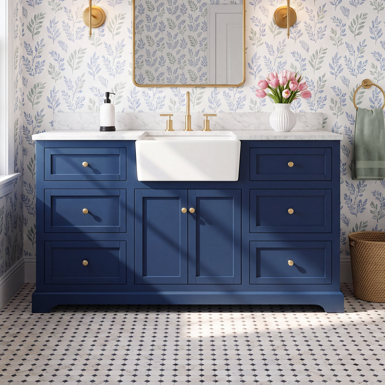 Pardue 60'' Single Bathroom Vanity, Blue