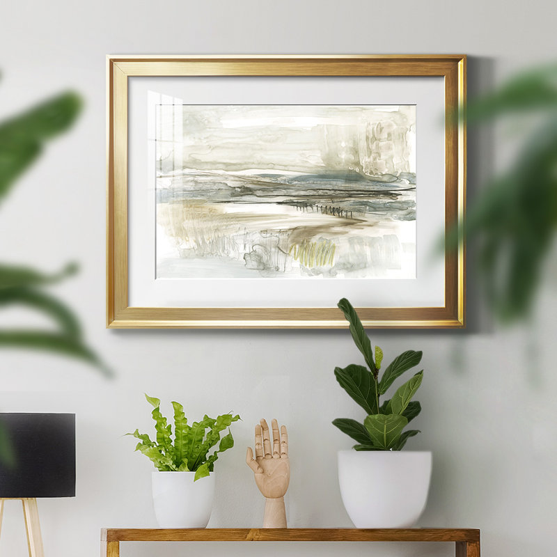 Stark Neutral Landscape II - reproduction de cadre photo, Or, L 42,5 po x H 30,5 po