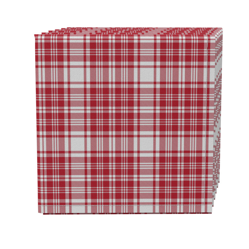 Rectangular Plaid Cotton Twill Tablecloth