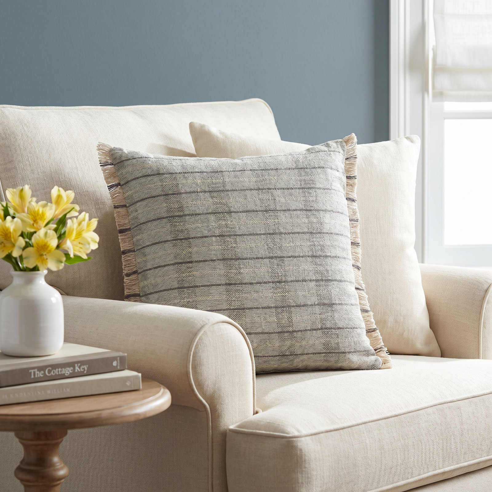 Magnolia Home By Joanna Gaines X Loloi Riley Sage / Natural Pillow, Down