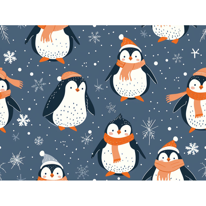 Penguins Animal Warm Machine Printed Throw Blanket, 50" W x 60" L