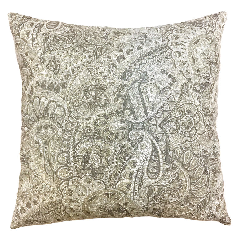 Paisley Square Cushion Cover, 50.8cm x 50.8cm, Frost Grey
