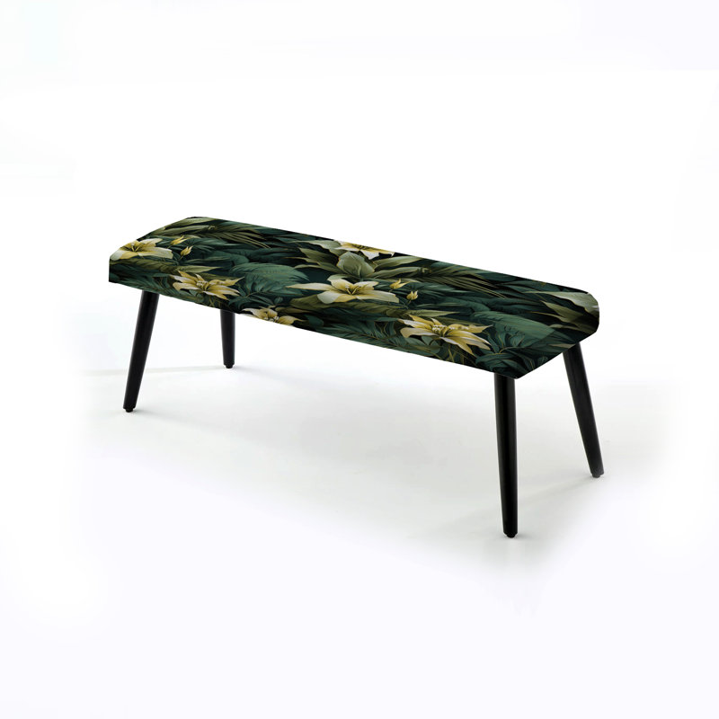 Miroir Elegance Ii - motif tropical - banc rembourré noir Tropical