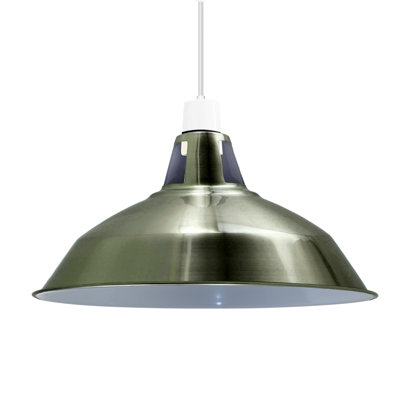 Industrial Round Metal Light Shade, Vintage Pendant Lamp Replacement Shade for Ceiling Light Fixtures, Easy Fit Lighting Accessory
