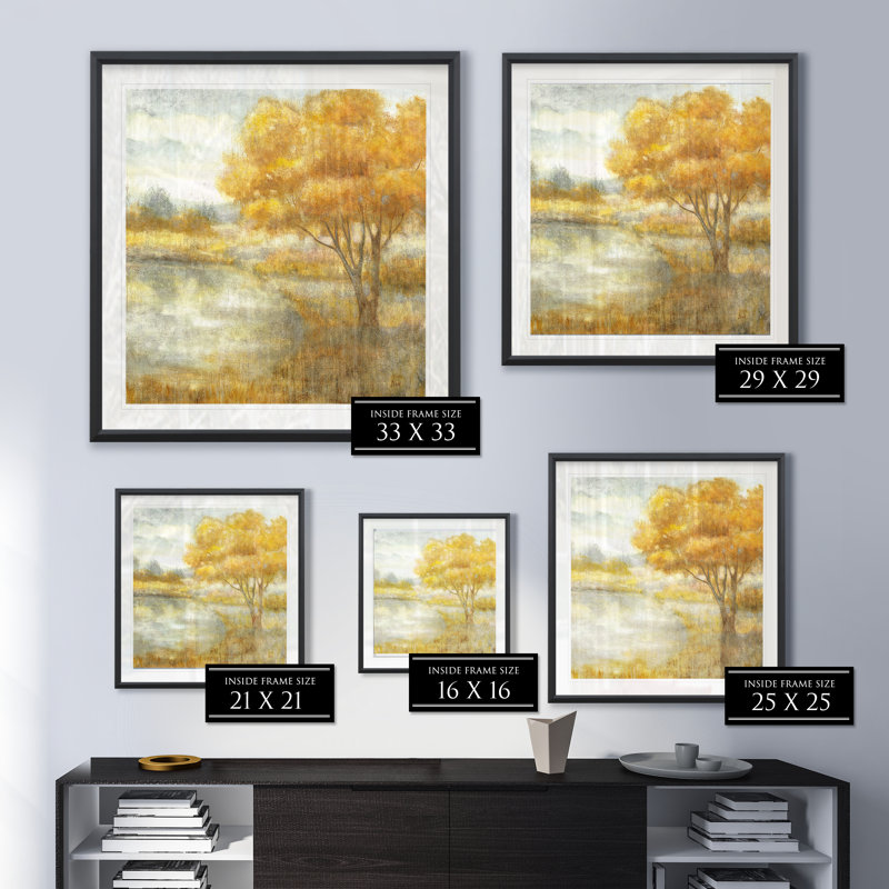 « golden paysages », impression encadrée, H 30,5 po x l 30,5 po x P 1,5 po