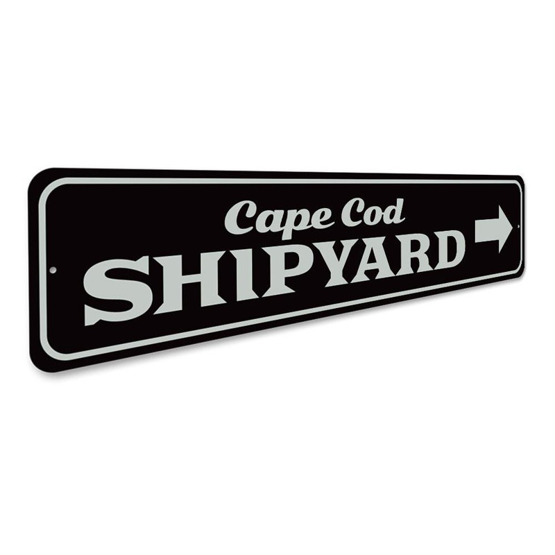 Enseigne en aluminium Cape Cod Shipyard, H 6 po x l 24 po x P 0,06 po