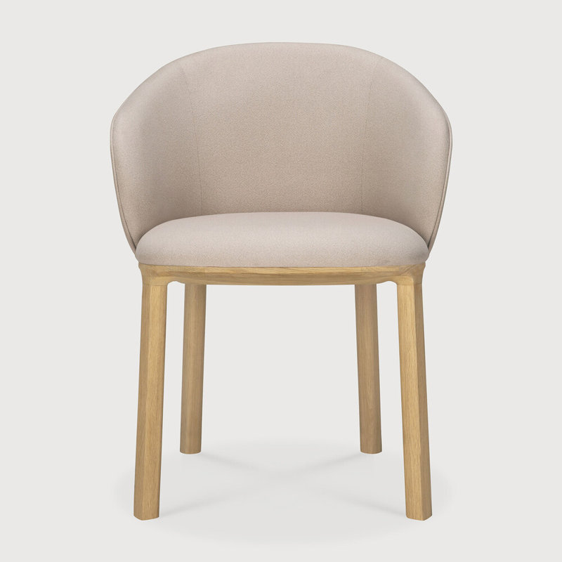 Unda dining chair - varnished oak - black - Charcoal fabric 61/58/81, Salt/Oak