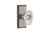 Grandeur Carré Plate Single Dummy with Biarritz Crystal Door Knob