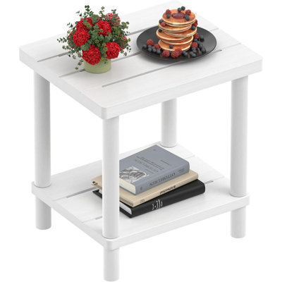 Table d'appoint d'extérieur Table d'extérieur à 2 niveaux pour tables d'appoint Adirondack pour table de bout en bambou d'extérieur ou d'intérieur pour porche de piscine Résistant aux intempéries