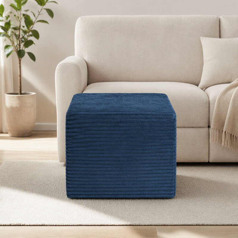 Fauteuil d'appoint moderne en velours côtelé, pouf ottoman infonuagique sans os pour salon, tabouret décoratif confortable, aucun assemblage requis