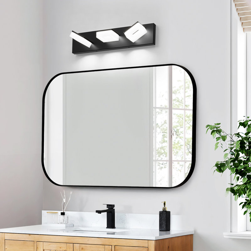 Luminaire de salle de bain, miroir de salle de bain moderne à DEL à 3 lumières à intensité variable pour miroir de salon de chambre à coucher