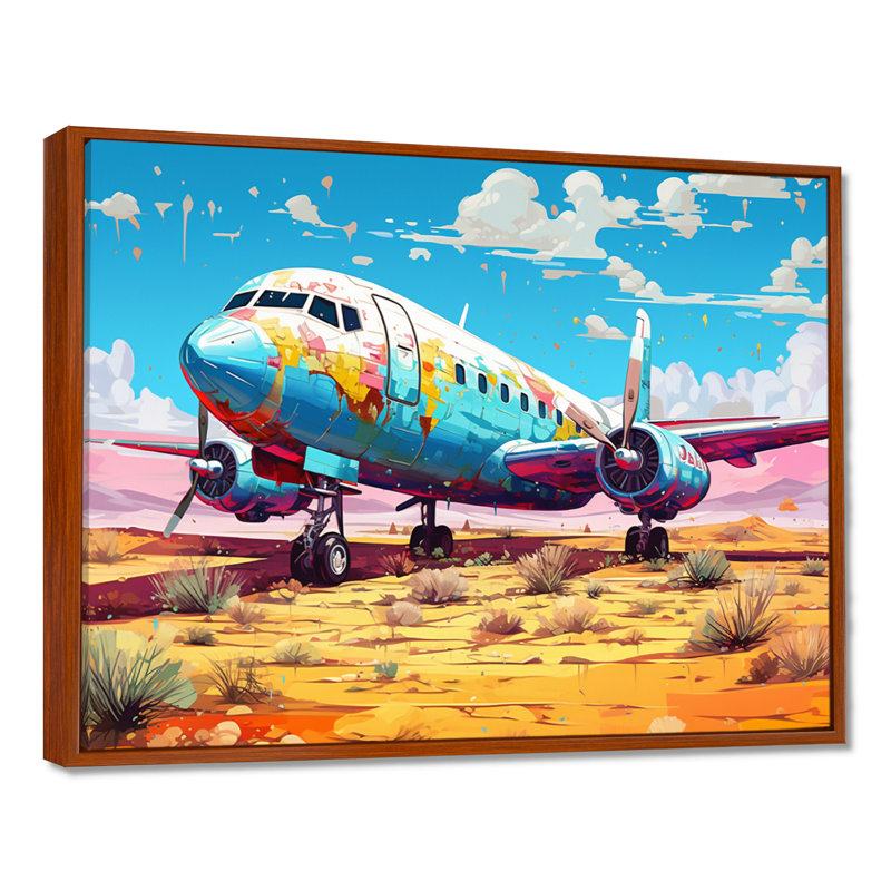 «Blue Sky Nostalgia Floral Mourning», reproduction d'art mural, H 30 po x l 40 po, Toile brune avec cadre flottant
