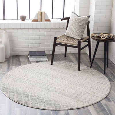 Warkentin Geometric Light Gray/Gray/White Area Rug