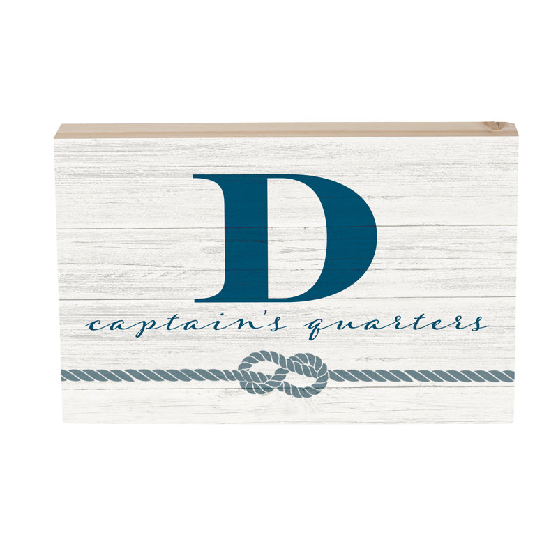 Coastal Wooden Plock Monogram Captain 12x8" D