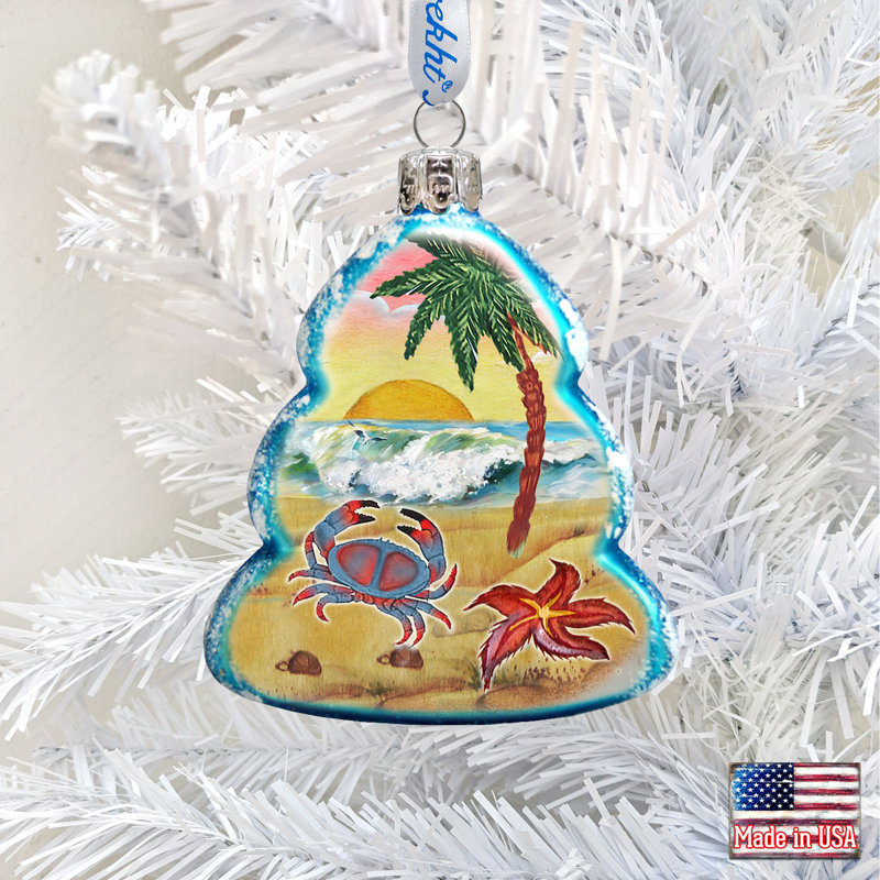 Ornement en verre côtière tree crabe