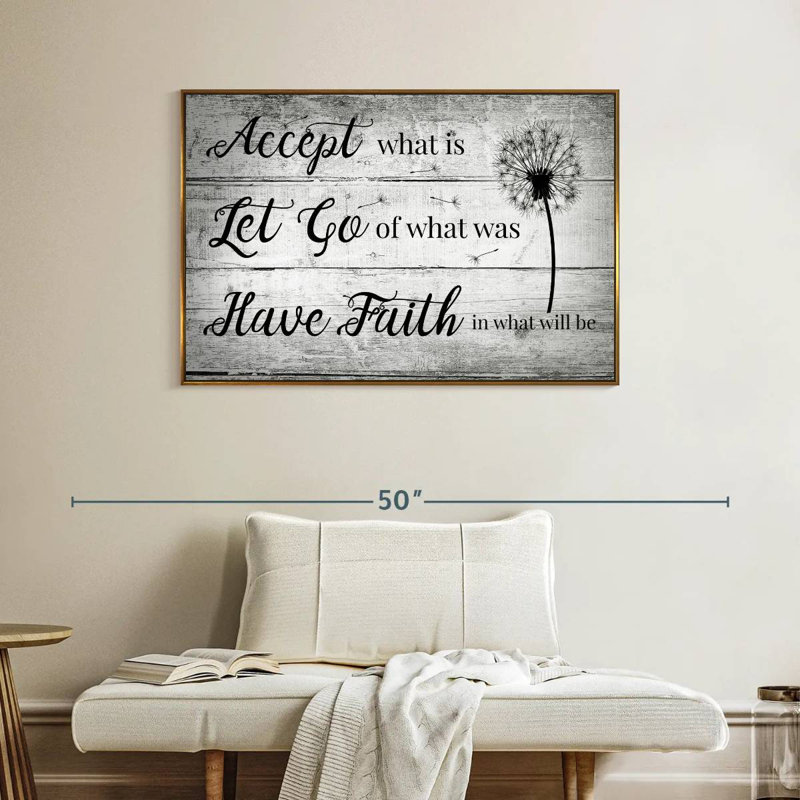 Citation «Have Faith», Cadre flottant doré, 40 po x 27 po