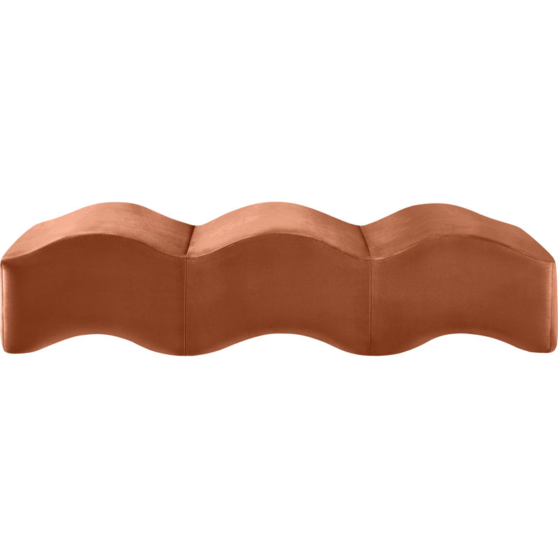 Banc en velours Leavon, Velours cognac