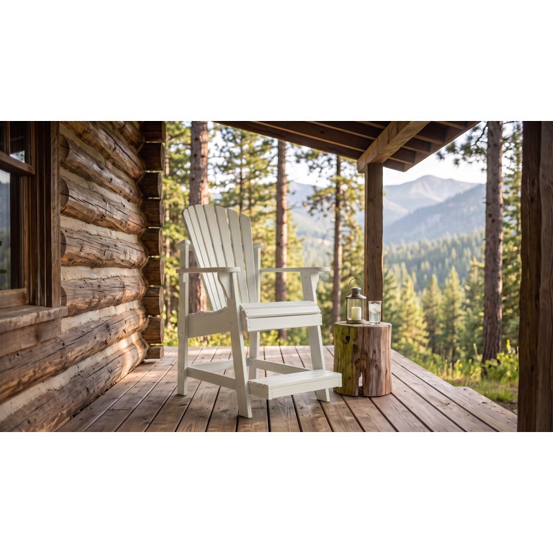 Weathercraft Elevated Adirondack Balcony Pub Chair with Built-In Footrest, Solid Wood Pressure-Treated Pine, 15 Sherwin-Williams Finish Options, Made in USA