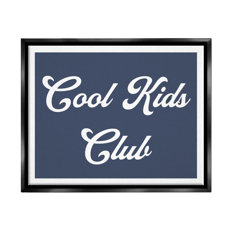 "Trinx Cool Kids Club", art mural encadré flottant par Lil 'Rue, H 17 po x l 21 po x P 1,7 po, Noir