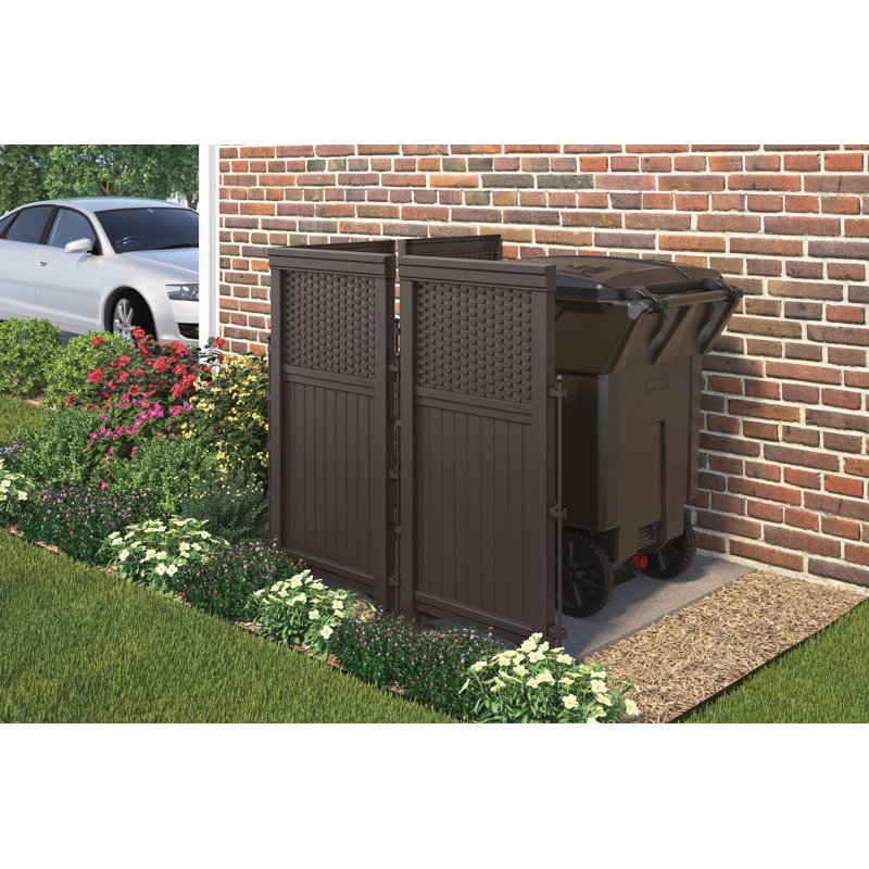 Java Resin Wicker Folding Privacy Screen Enclosure
