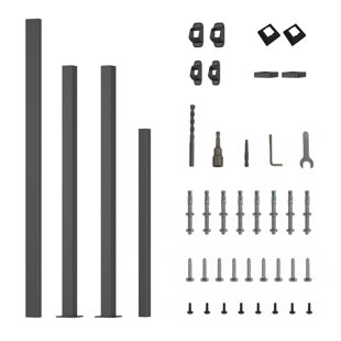 Rails en métal pour les marches extérieures, rampe d'escalier extérieure de 2 à 3 marches, balustrade 40 po x 36 po, balustrade de terrasse, balustrade en fer forgé noir avec trousse d'installation pour marches en béton