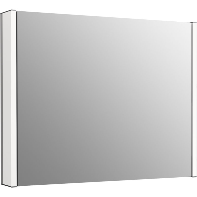 Maxstow Surface Mount Frameless Medicine Cabinet with LED Lighting, 24" H x 32" W x 3.87" D, Horizontal