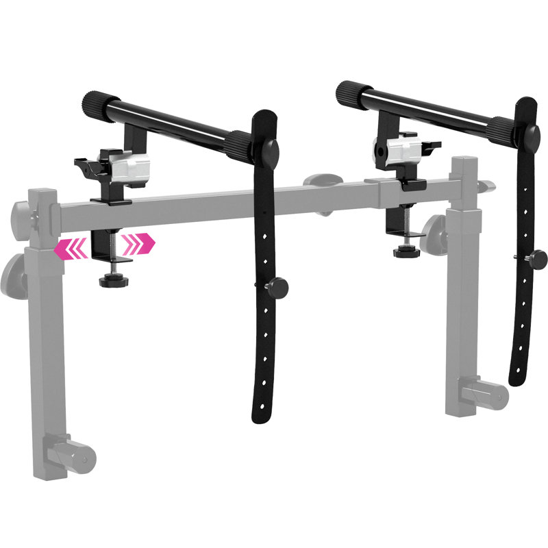Liquid Stands 2 Tier Keyboard Stand Attachment - Arms Only - Double Stand Extender for Square Tube Z Style Stands