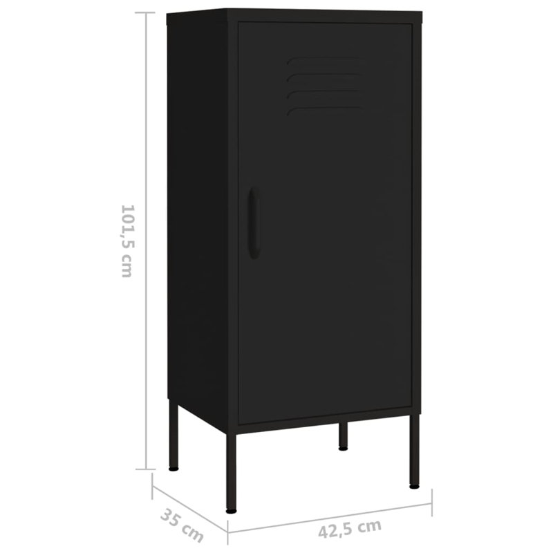 Storage Cabinet Freestanding File Cabinet with Shelves for Office Steel, Black