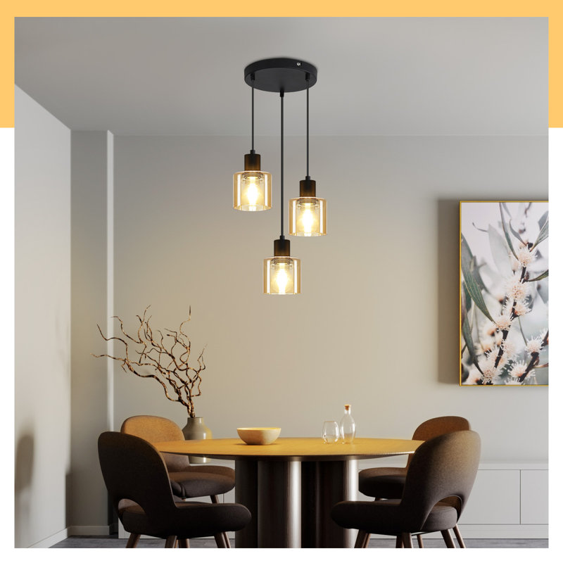 Amarieon 3 - Light Amber Glass Pendant