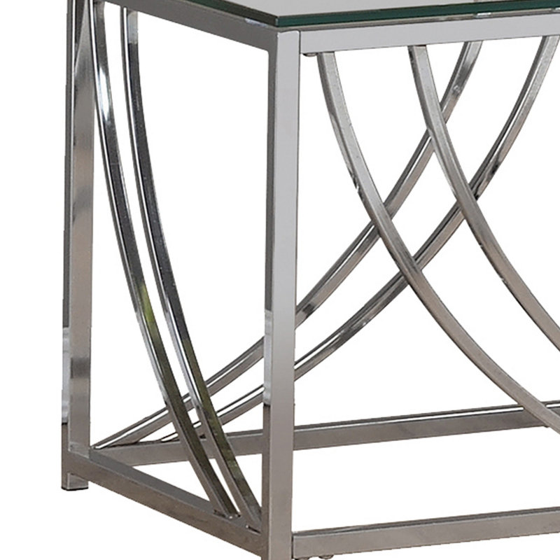 Aliaksej Glass Top End Table