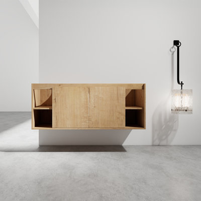 Modern Style Wall Mounted Bathroom Storage Vanity With Soft Closing Door
