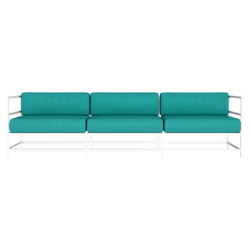Delano Outdoor 3 - Seat Patio Sofa, Canvas Aruba Sunbrella® Canvas, Kessler Silver