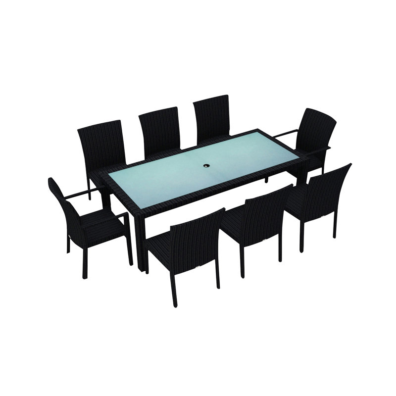 Urbana Outdoor - Piece Dining Set, Canvas Charcoal Sunbrella® Canvas, Coffee Bean, 8