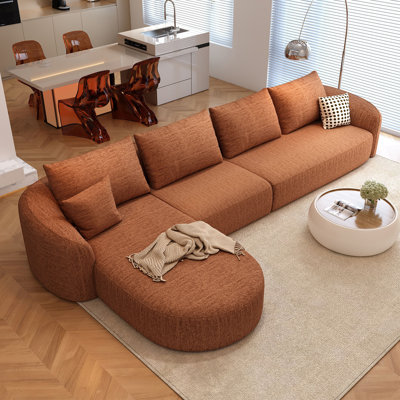 Canapé modulaire à dossier incurvé de luxe modulaire à dossier incurvé de 138,6 po Boneless