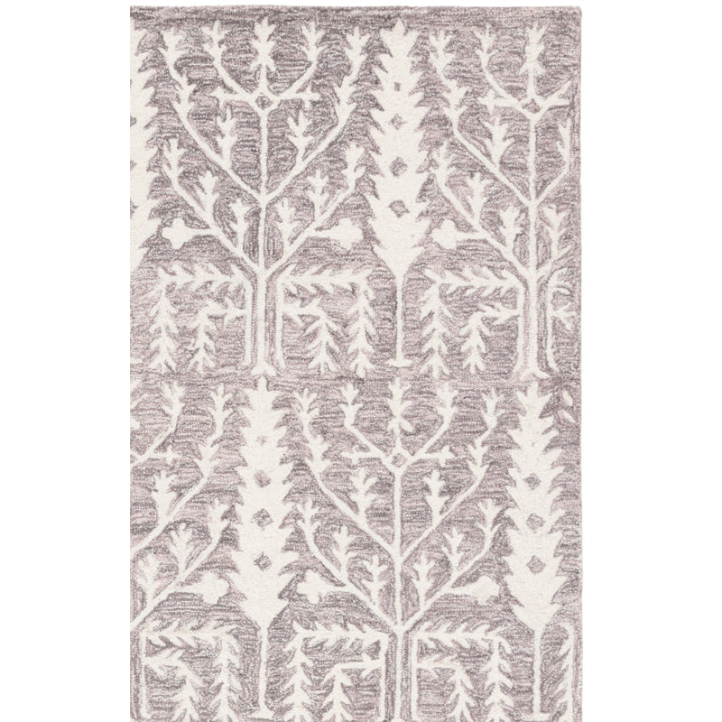 Jardin 852 Hand Tufted Wool/Cotton Vintage Look Rug in Purple/Ivory, Rectangle 9' x 12'