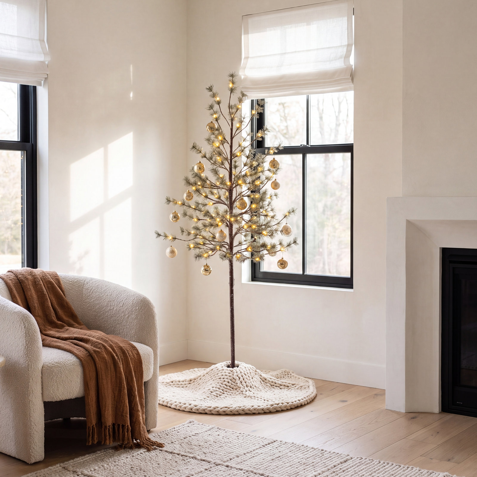 White Frosted 5' Pre-Lit Pine Christmas Tree