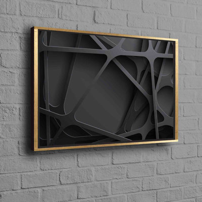 Toile abstraite métallique avec un design 3D unique convenant à une décoration murale dans des intérieurs modernes