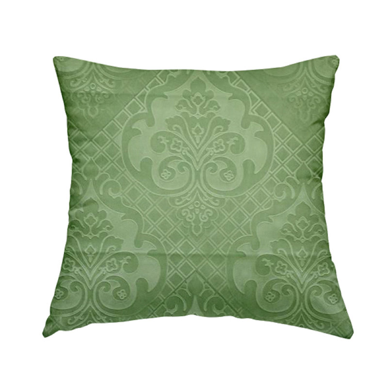 Shaner Damask Square Cushion, 55cm H x 55cm W x 5cm D, Light Green