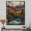 «Mountain Lake Faded Autumn Colors - Reproduction d'art abstrait paysage mural