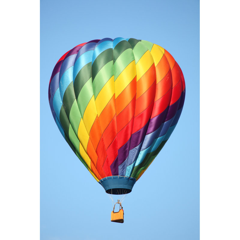 Rainbow Hot Air Balloon - Wrapped Canvas Print, 122cm H x 81cm W