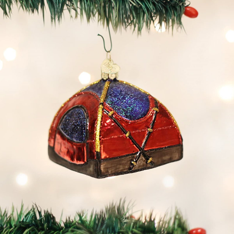Ornement de Noël en verre soufflé Old World pour arbre de Noël, tente dôme