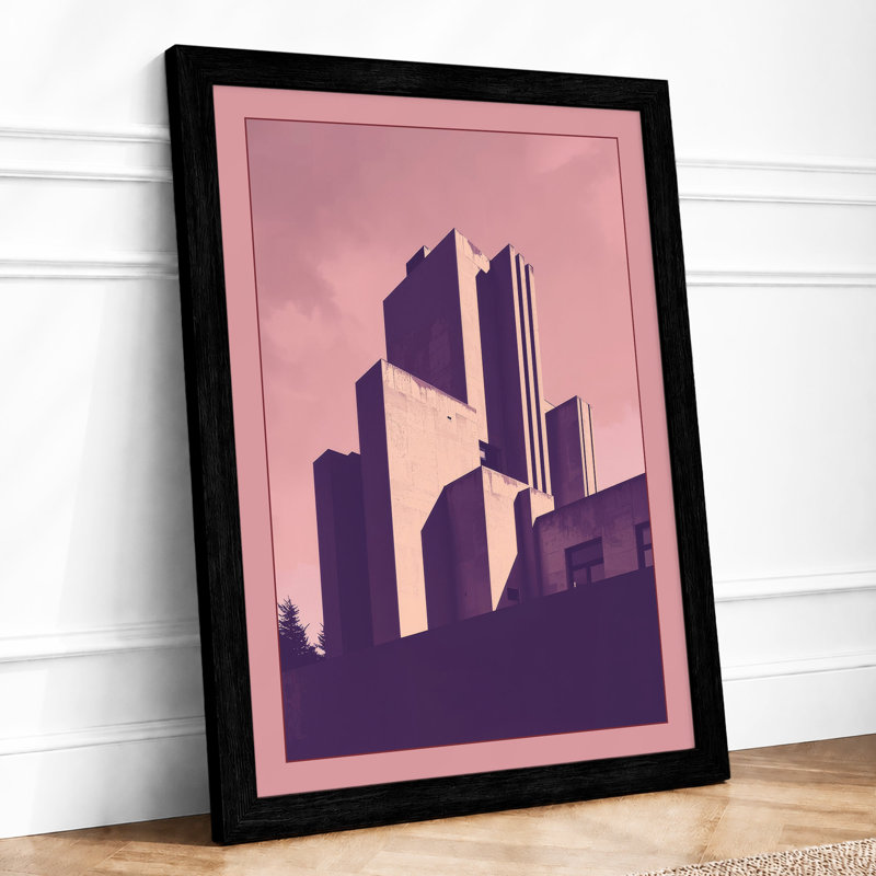Urban Silhouette at Dusk Modern - Framed Print, A1 - 84.1 x 59.4 cm, Black