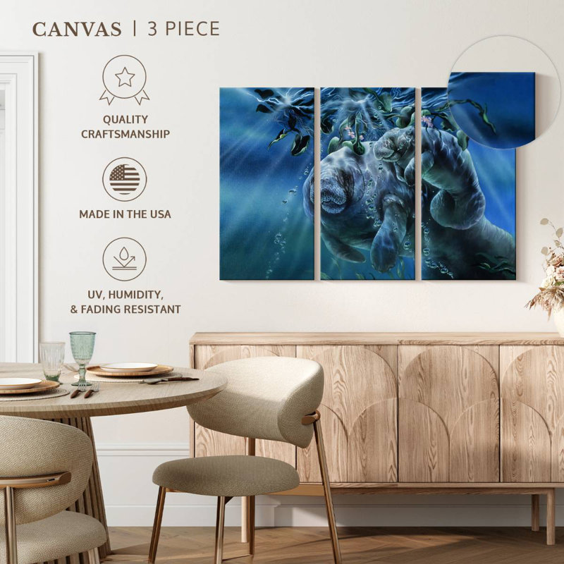 Brampt Manatees Sunshine, 42" H x 65" W