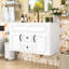 Meuble-lavabo flottant mural avec lavabo en céramique, portes et tiroirs à fermeture en douceur-130182898