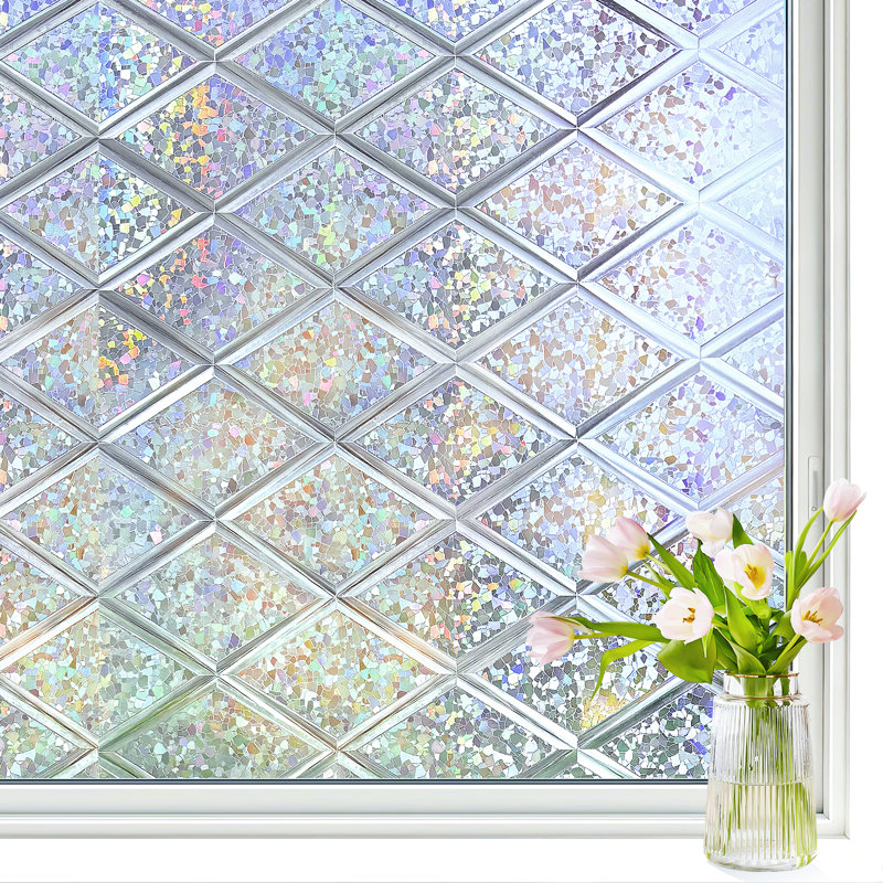 3D Diamond Pattern Decorative Window Decal, 78" H x 23.6" W